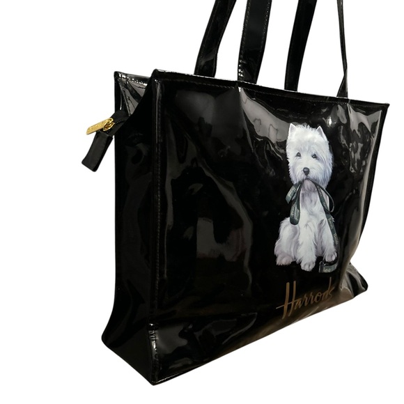 Harrods Westie Dog Tote Bag Zipper Closure - Picture 3 of 7